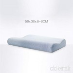 Oreiller doux mince d'oreiller de mousse de mémoire d'adulte adulte ultra-mince long et bas protection cervicale oreiller simple Color : Blue  Size : S50x30x8cm - B07VD5HS59
